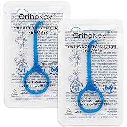 OrthoKey Clear Aligner Removal Tool — Grabber Tool for Invisible Removable Braces and Retainers — Retainer Cleaner - Fits Into a Dental Carrying Case or Aligner Case — Small Size, Blue 2-Pack