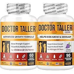 Bundle: Doctor Taller for Children 8 60 Capsules and Teens & Doctor Taller Kids for Kids Ages 2 to 9 90 Chewable Tablets