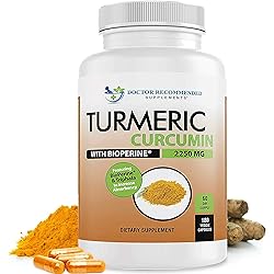 Turmeric Curcumin - 2250mgd - Veggie Caps - 95% Curcuminoids with Black Pepper Extract Bioperine - 750mg Capsules - 100% Organic - Most Powerful Turmeric Supplement with Triphala 180 Count