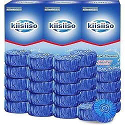 KIISIISO Automatic Toilet Bowl Cleaner Tablets，Bathroom Toilet Tank Cleaner，Blue Clean Bubbles,Strong Detergent Ability,Long-lasting 300 brushes,Mild Fresh Pine Scent30 Pack