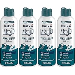 Magic Wrinkle Releaser 4 Pack Say No to Ironing, Perfect for Travelers, Moms or those On The Go, Static Electricity Remover Fabric Refresher Odor Eliminator Wrinkle Remover, Fresh Scent