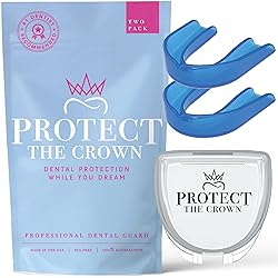 Protect The Crown Night Guard 2 Pack - Mouthguard for Teeth Grinding & Clenching, Professional Mouth Guard for Light and Heavy Grinding Blue