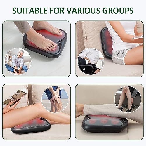 Snailax Shiatsu Foot Massager with Heat- Washable Cover Kneading Foot & Back Massager, Heated Foot Warmer, Electric Feet Massager Machine for Plantar Fasciitis,Foot Relief