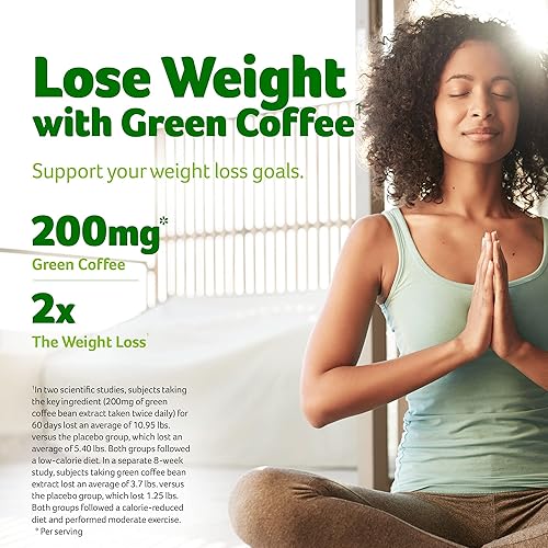 Green Coffee Bean Extract for Weight Loss Supplement | Purely Inspired Green Coffee Extract to Lose Weight | Dietary Supplements for Weight Loss | Non Stimulant Weight Loss Coffee Pills, 100 Count