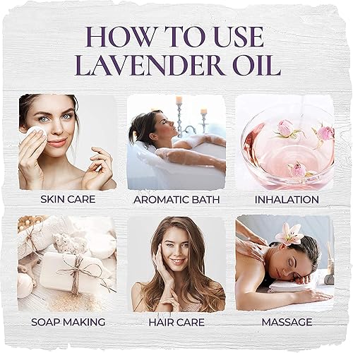 Organic Lavender Essential Oil 4 oz — Pure Organic Lavender Oil for Diffuser, Aromatherapy, Skin & Hair Care, Massage Therapy, Relaxation, Soap Making and Chakra Balancing