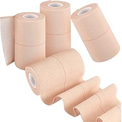 4 Rolls Elastic Tape Adhesive Elastic Tape Self Adhesive Bandage Wrap Flexible Stretch Bandages for Sports Ankle, Knee and Wrist Sprains Animal Pets, 5 Yard 3 Inch in Width