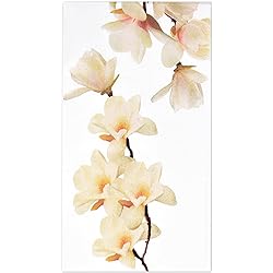 100 Floral White Magnolia Blossom Guest Napkins 3 Ply Disposable Paper Spring Flowers Dinner Hand Napkin for Bathroom Wedding Holiday Anniversary Birthday Party Bridal & Baby Shower Decorative Towels