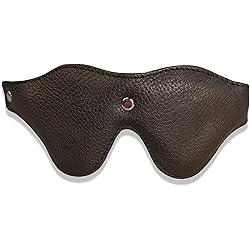 ClubCorp Handmade Genuine Cowhide Leather Glasses Shape Blindfold Eye Mask with Adjustable Strap Works with Every Snooze Position for Men and Women Black with Fur