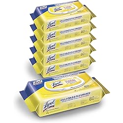 Lysol Disinfectant Handi-Pack Wipes, Multi-Surface Antibacterial Cleaning Wipes, for Disinfecting and Cleaning, Lemon and Lime Blossom, 480 Count Pack of 6