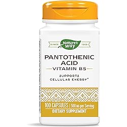 Nature's Way Pantothenic Acid, Capsules, 500 mg per serving, 100-Count