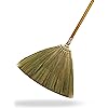 Indoor Grass Broom 40 Inch with Bamboo Handled Brooms for Floor Cleaning, Smooth & Hard Floor - Sweeping Tool Unique Handmade Craft Broom Design for Home, Kitchen, Office, Courtyard, Tiled Floor