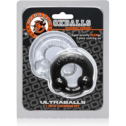 Blue Ox Designs Oxballs 63069: Ultraballs, 2Pk Cockring, Black & Clear