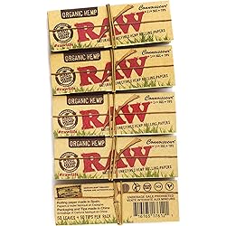 RAW Organic Connoisseur 1.25 1 14 Rolling Paper with Tips 5 Packs