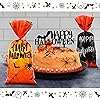 100 Pcs Halloween Cellophane Bags Halloween Party Favors Bags Halloween Plastic Treat Bags Trick or Treat Goodie Candy Bags with Ties Halloween Party Decoration Gifts Supplies, 5 Designs
