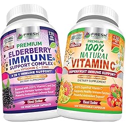 Elderberry Immune Support and Natural Vitamin C - Bundle