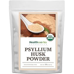 Healthworks Psyllium Husk Powder 32 Ounces 2 Pounds | Raw | Certified Organic | Finely Ground Powder from India | Keto, Vegan & Non-GMO | Fiber Support | Packaging May Vary