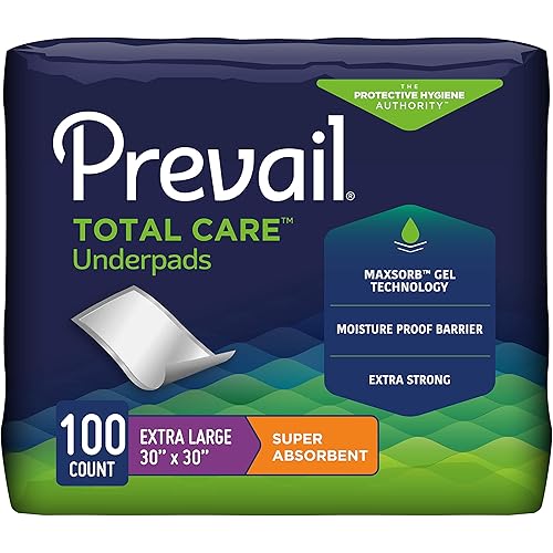 Prevail Proven | Super Absorbent Underpad | Ultimate Absorbency | 30"x30" X-Large Pad | 100 Count 4 Packs of 25