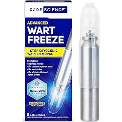 Care Science Wart Remover Freeze, 8 Applications | 1-Step Cryogenic Wart Removal for Common Warts on Hands, Elbows, Knees or Plantar Warts on Feet