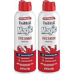 Magic Static Remover, Pack of 2 - No More Cling Static Spray, Eliminates Static Cling, Anti-Static Spray for Clothes, Furniture & Car - Static Free Spray, Controls Pet Hair 6 oz.