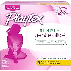 Playtex Gentle Glide Tampons with Triple Layer Protection Regular, Unscented, 40 Count