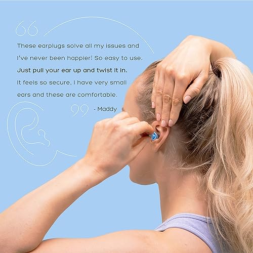 ANBOW Ear Plugs for Sleeping Noise Cancelling. Reusable Silicone Earplugs. Custom Fit - Noise Reduction for Sleeping, Concerts, Work & Swimming. Adjustable to Ear Size. 3 Pairs Travel Pouch