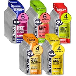 GU Energy Roctane Ultra Endurance Energy Gel, 24-Count, Quick On-The-Go Fuel, Fast Acting Sports Nutrition for Running and Cycling, Assorted Flavors Packaging May Vary