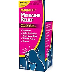 MagniLife Migraine Relief, Fact-Acting, Relieve Throbbing, Pulsating, Stabbing Headache, Ease Nausea, Light & Noise Sensitivity, and Blurred Vision - 90 Tablets