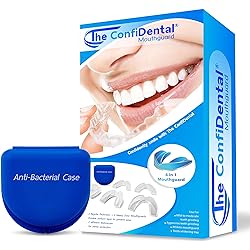 The ConfiDental - Pack of 5 Moldable Mouth Guard for Teeth Grinding Clenching Bruxism, Sport Athletic, Whitening Tray, Including 3 Regular and 2 Heavy Duty Guard 3 lll Regular 2 II Heavy Duty