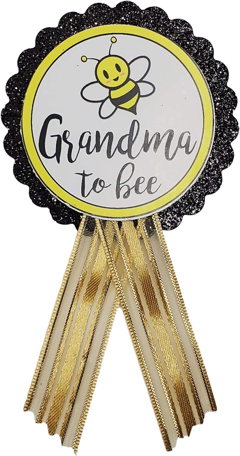 Grandma to Be Pin Baby Shower Bee Badge for Nona to wear Sprinkle Gender Reveal by Amy's Bubbling Boutique