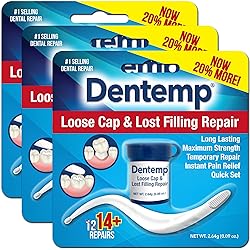 Dentemp Maximum Strength Loose Cap and Lost Filling Repair - Dental Repair Kit for Instant Pain Relief Pack of 3 - Temporary Filling for Tooth - Long Lasting Tooth Filling
