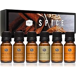 Spice Set of 6 Premium Grade Fragrance Oils - Cinnamon, Harvest Spice, Apple Cider, Coffee Cake, Gingerbread, Pumpkin Pie - 10ml