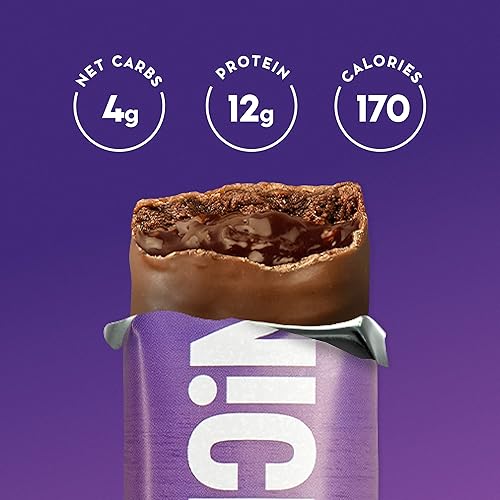 N!CK’S Keto Snack Bar, Triple Chocolate, Low Net Carbs, High Protein, No Added Sugar, 5g Collagen, Low Carb Protein Bar, Low Sugar Meal Replacement Bar, Keto Snacks, 12-Count