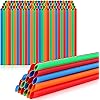 LL Products 200 Boba Bubble Straws Plastic Assorted Colors Individually Wrapped Disposable Smoothie Straw