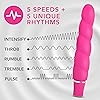 Blush Luxe Anastasia - 6 12 Inch 10 Vibrating Functions Spiral Platinum Silicone AA Battery Powered Vibrator - Ribbed Stimulator - IPX7 Submersible Waterproof - Sex Toy for Women Couples - Pink
