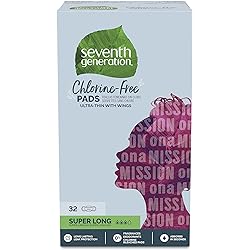 Seventh Generation Ultra Thin Pads with Wings, Super Absorbency, 32 Count Packaging May Vary