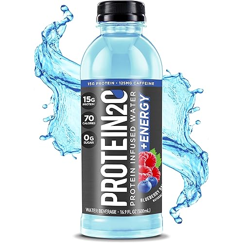 Protein2o 15g Whey Protein Infused Water Plus Energy, Variety Pack, 16.9 oz Bottle 12 Count