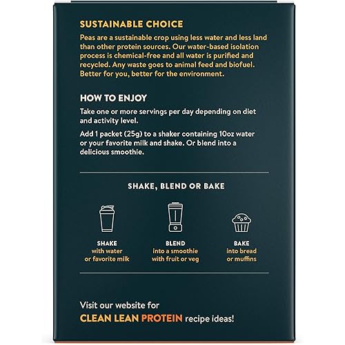 Smooth Vanilla Clean Lean Protein by Nuzest - Premium Vegan Protein Powder, Plant Protein Powder, European Golden Pea Protein, Dairy Free, Gluten Free, GMO Free, Naturally Sweetened, 10 Count