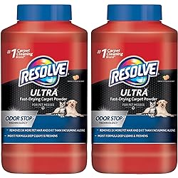 Resolve Ultra Fast Drying Carpet Cleaning Powder for Pet Messes, Fresh Citrus Scent, 1.13 Pound Pack of 2
