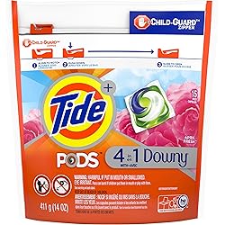 Tide PODS with Downy, Liquid Laundry Detergent Pacs, April Fresh, 15 Count