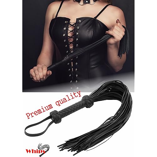 AOXVIA Whips Riding Horse Whip, Red Riding Horse Flogger Whip, 30'' Long Horse Crop Whip, Faux Leather Riding, Horse Leather Crop Whip for Couples, Red Equestrian Whip for Horses