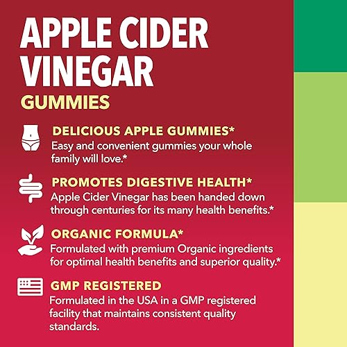 Organic Apple Cider Vinegar Gummies with The Mother | Metabolism Stomach Control & Energy Support | Vegan & Non-GMO Natural Apple Flavor | 90 Count ACV Gelatin-Free Gummies by Havasu Nutrition
