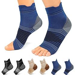 Plantar Fasciitis Sock 6 Pairs for Men and Women, Compression Foot Sleeves with Arch and Ankle Support Black, Nude, Navy, X-Large