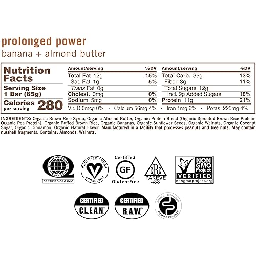 GoMacro MacroBar Organic Vegan Snack Bars - Granola Coconut 2.0 Ounce Bars, 12 Count & MacroBar Organic Vegan Protein Bars - Banana Almond Butter 2.3 Ounce Bars, 12 Count
