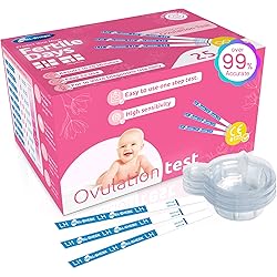 Ovulation Test Strips, HEAL-CHECK Accurate Fertility Test, FSA Eligible, 25 Ovulation Test with Urine Cup, Ovulation Predictor Kit, 5 mm LH Strip, Bulk OPK Test Strips f Women, Test de Ovulacion 25