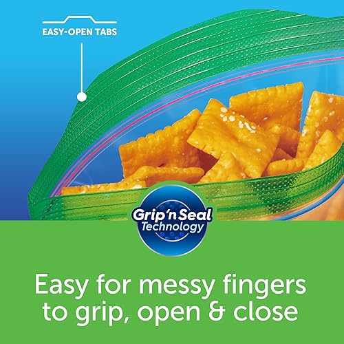 Ziploc Snack Bags for On the Go Freshness, Grip 'n Seal Technology for Easier Grip, Open, and Close, 280 Count