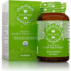 Organic Green Tea Extract Capsules – USDA Organic Certified | 60 Green Tea Capsules | Green Tea Pills | EGCG Green Tea Extract | 50% Polyphenols EGCG Supplements