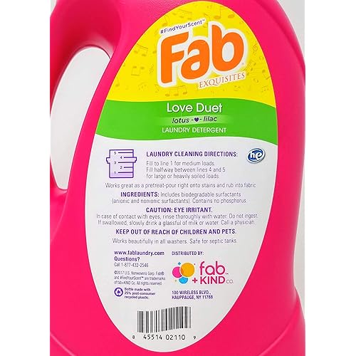 Fab Love Duet Liquid Laundry Detergent 134 oz