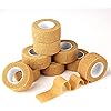 sansheng 1Inch Self Adherent Cohesive Wrap Bandages,Brown Athletic Tape for Wrist, Ankle, Hand, etc12 Pack