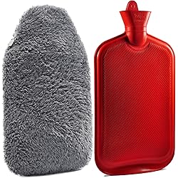 Peterpan Teddy Charcoal Rubber Hot Water Bottle Cover, Size: XXX-Large, Hot Water Bag for Pain Relief, BPA & Phthalates Free,100 Fl Oz Capacity, Gray