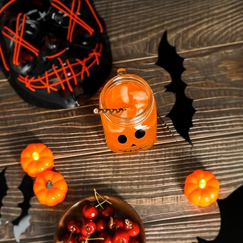 Halloween Paper Straws,200 Pcs Biodegradable Paper Drinking Straws For Halloween Party Supplies 10 Mixed Styles, Ghosts, Skulls, Pumpkins, Bats and Other Elements